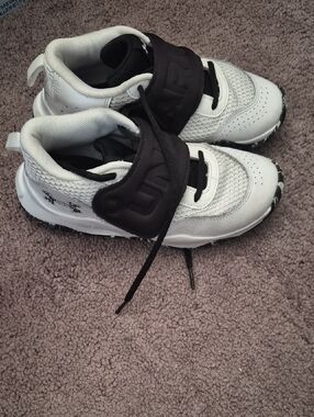 Kids White and Black Athletic Sneakers - Comfortable Everyday Shoe